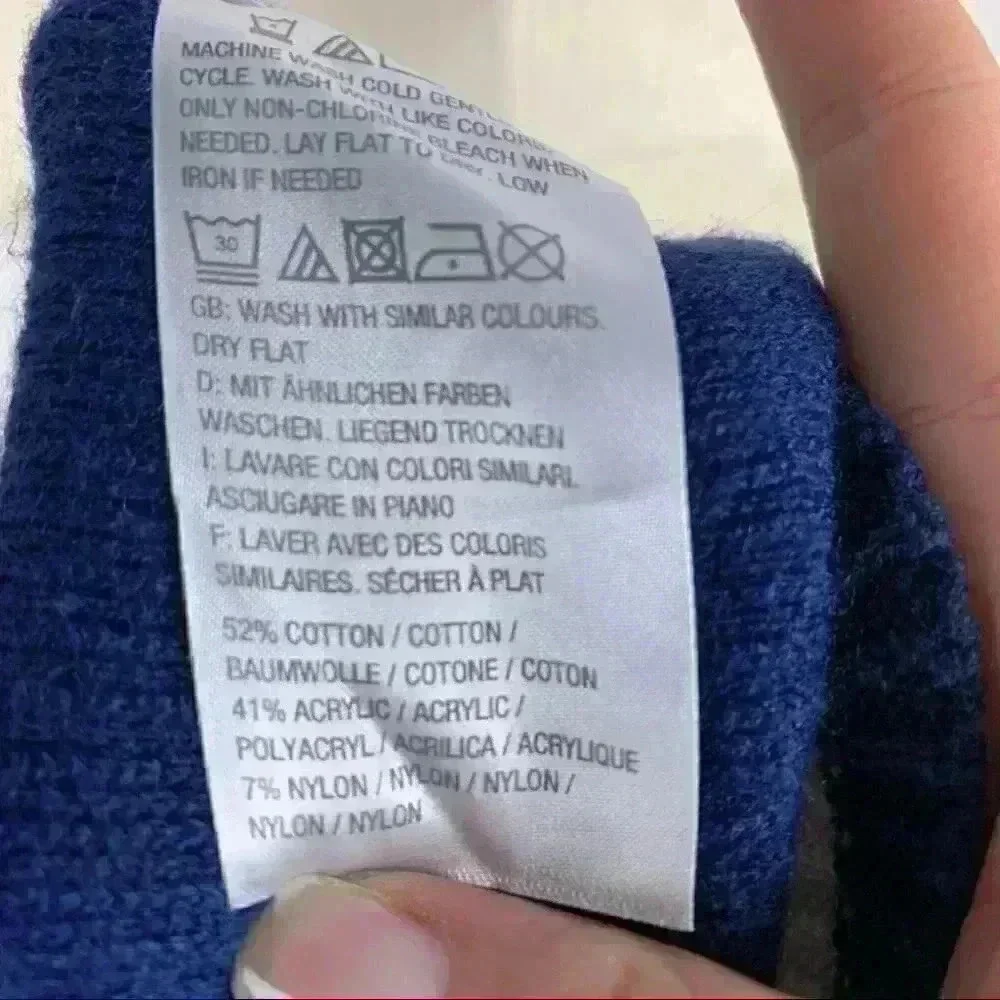 C Wonder Womens sweater size 1X blue white button down grandpa cardigan